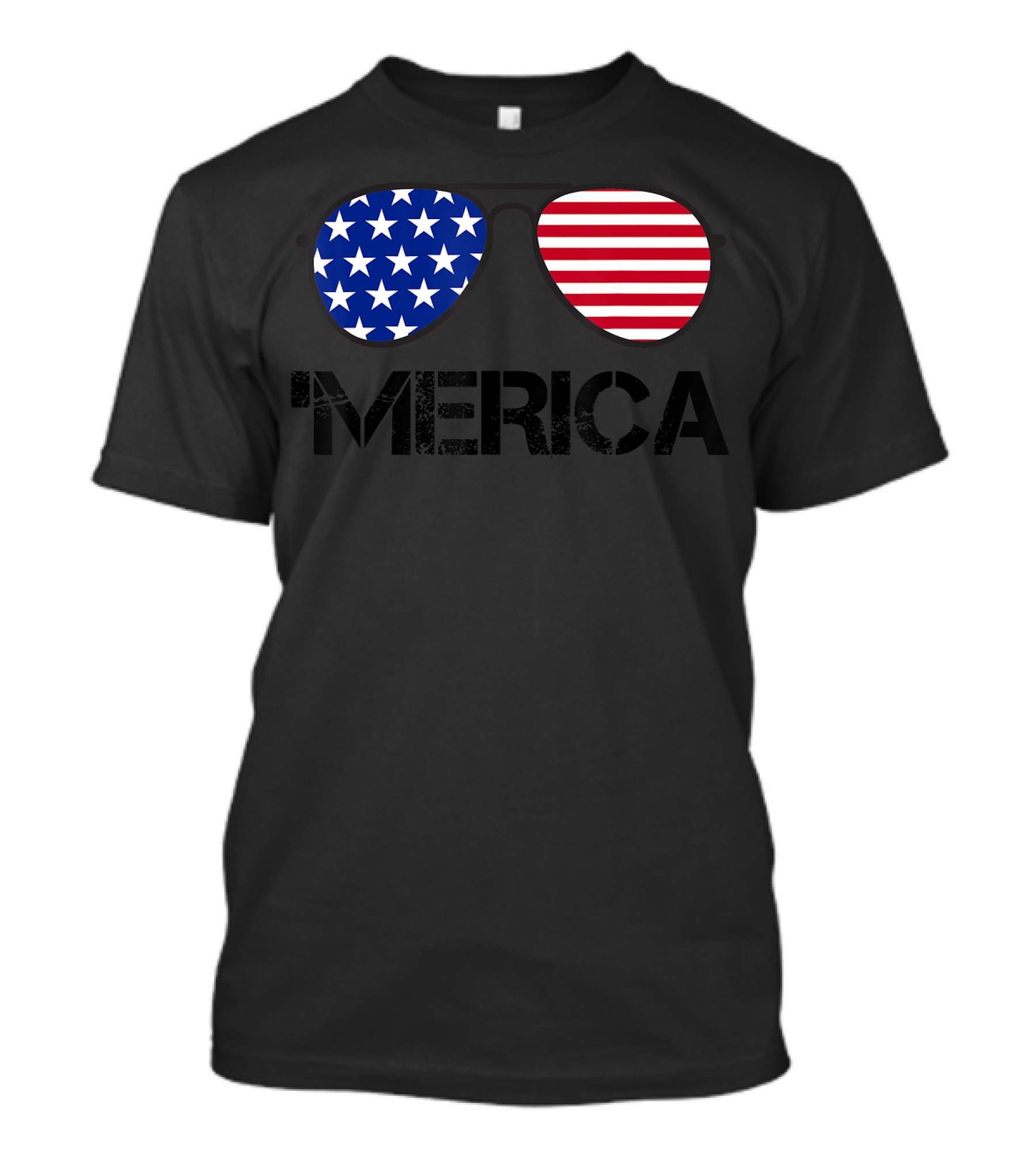 Mens 4th Of July 'Merica Stars And Stripes Sunglasses Americ T-Shirt