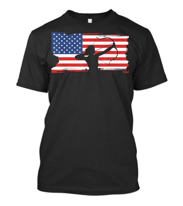 USA Flag Female Archery T-Shirt