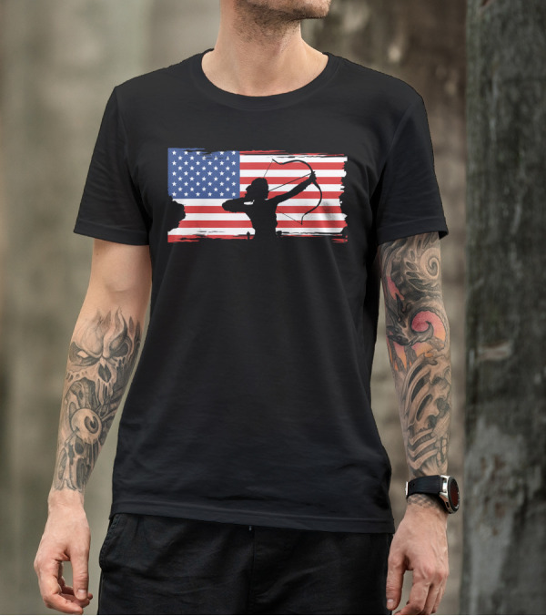 USA Flag Female Archery T-Shirt