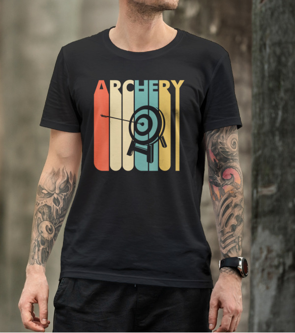 Retro Archery Target With Bold Color Stripes T-Shirt