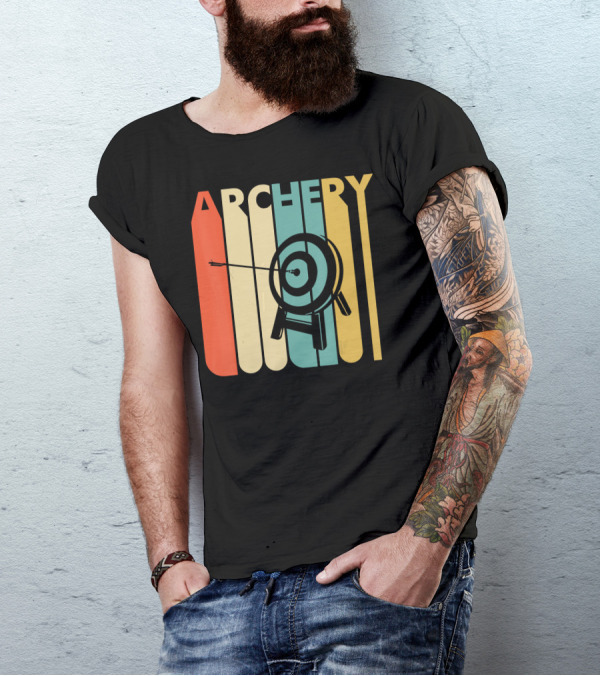 Retro Archery Target With Bold Color Stripes T-Shirt