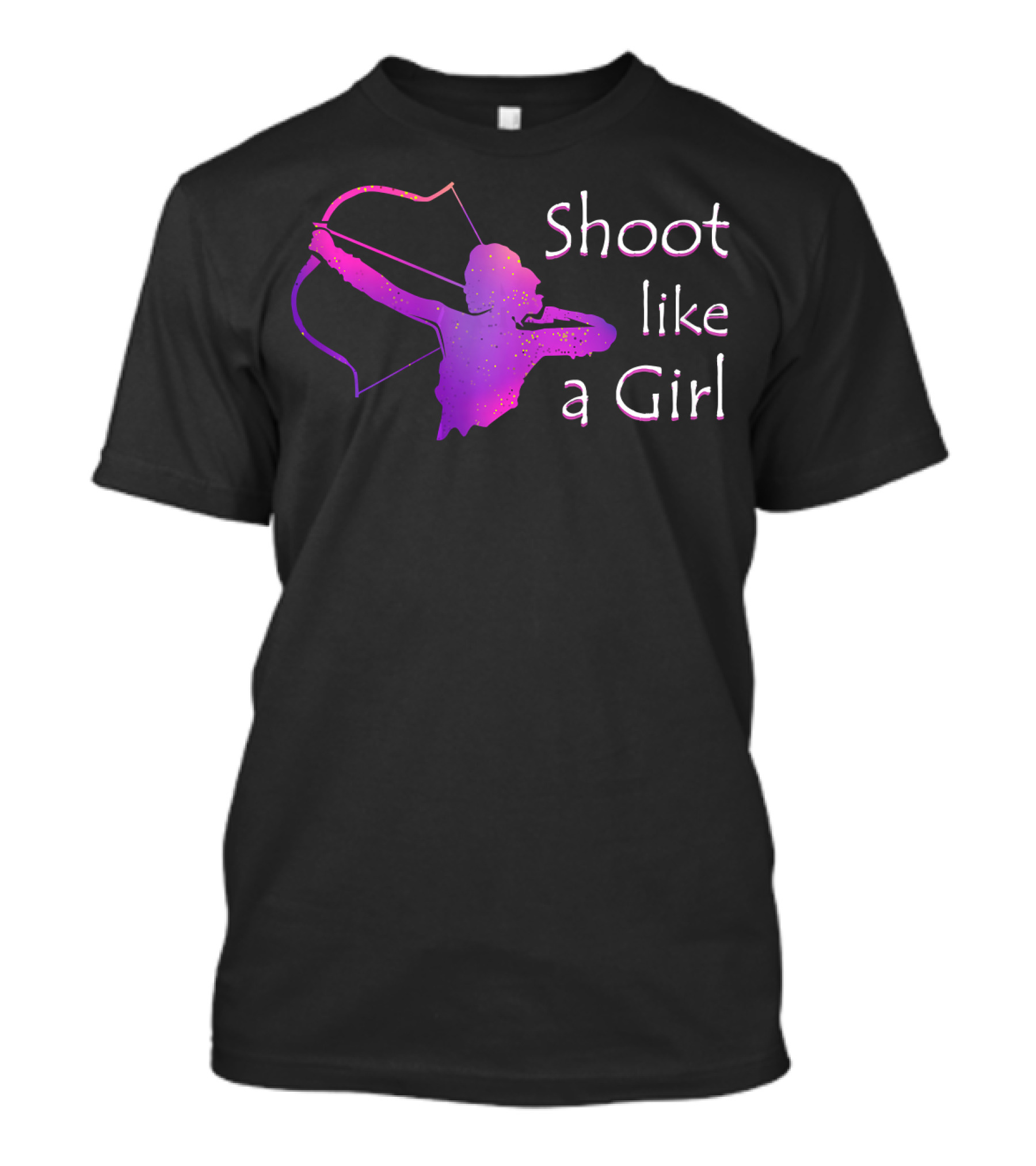 Shoot Like A Girl Archery Silhouette Purple Starry T-Shirt