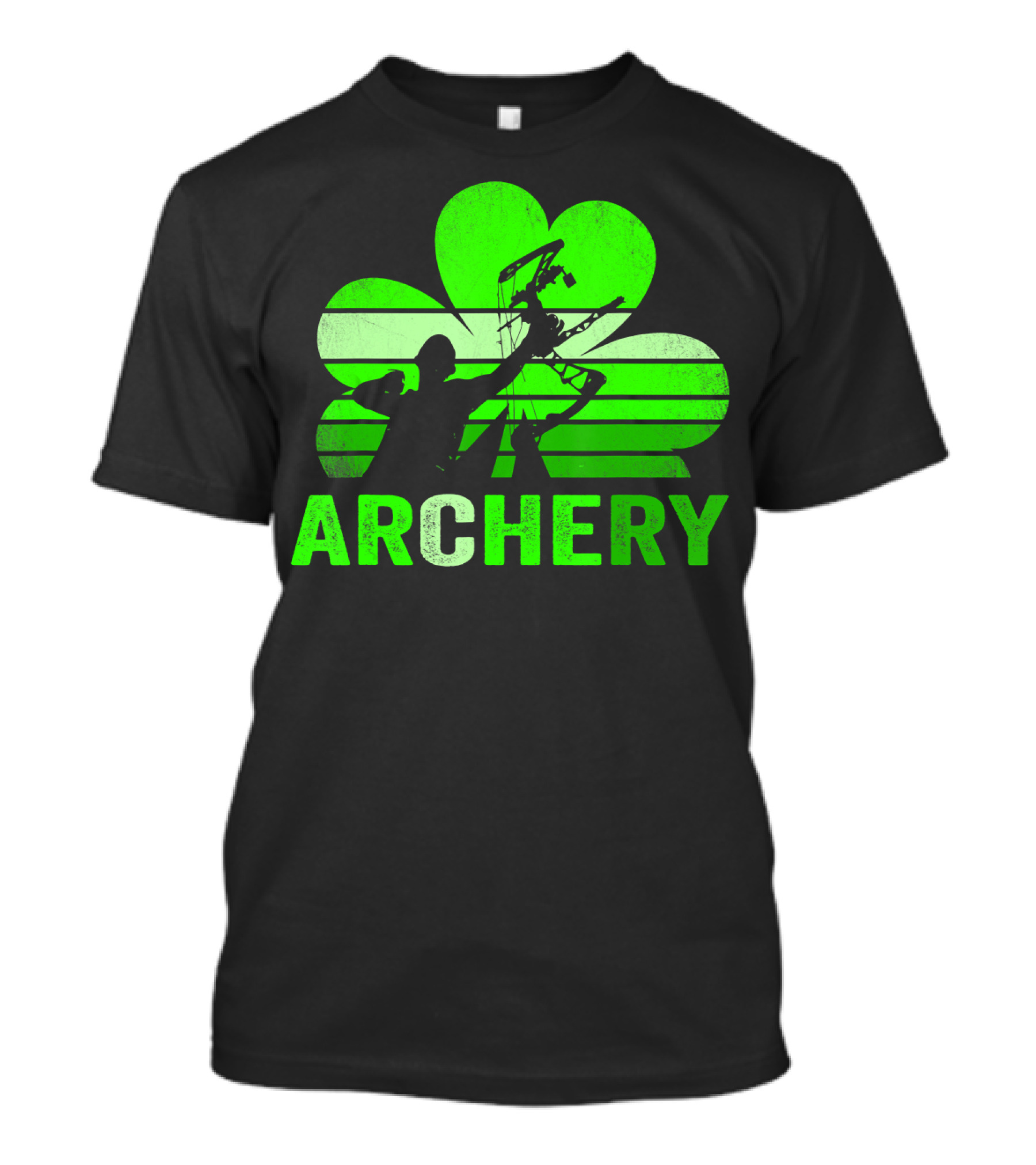 Archery Bow Hunter Silhouette Shamrock T-Shirt