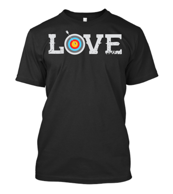 LOVE Archery Target Arrow Bullseye Hunting T-Shirt