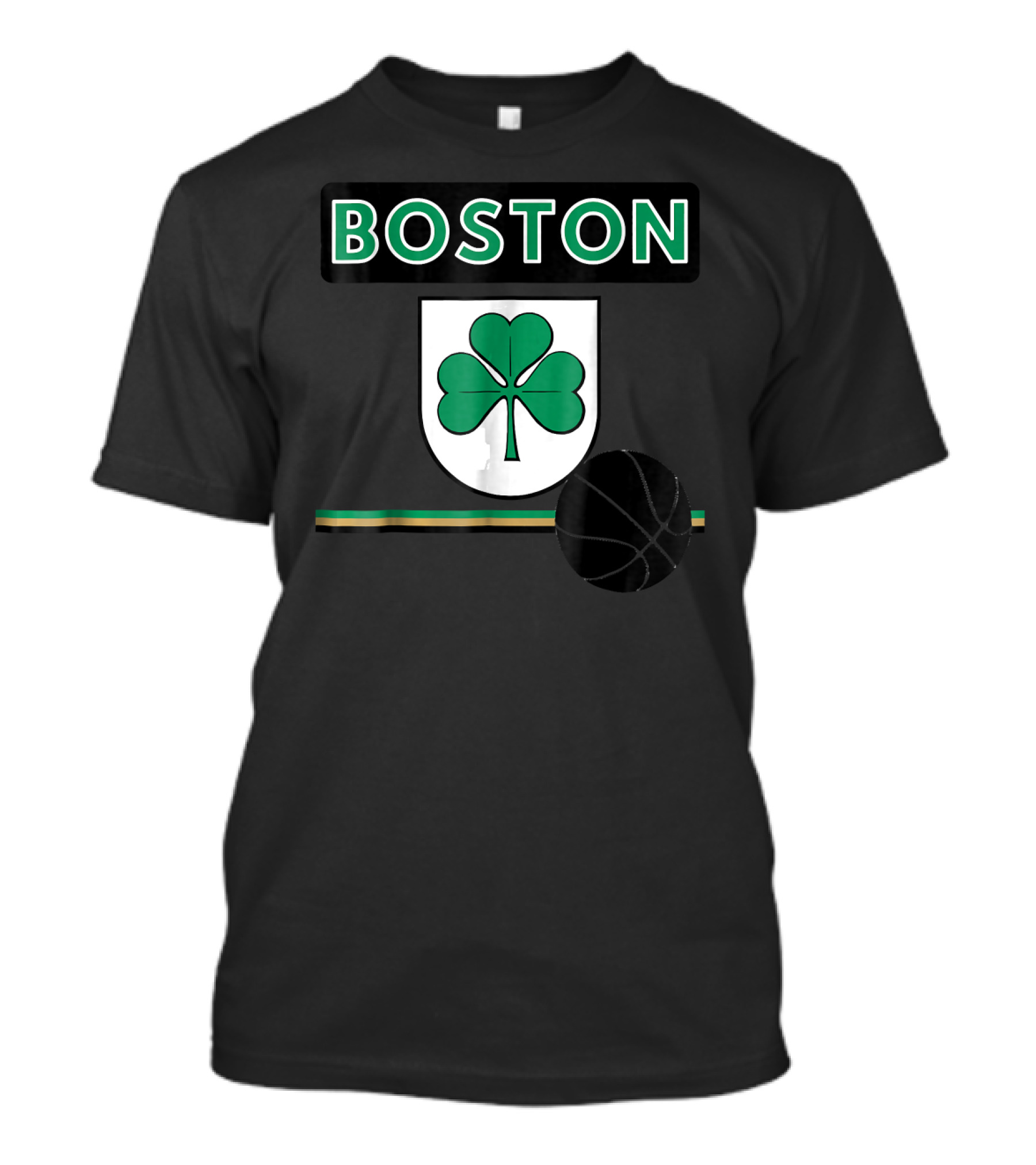 Boston Shamrock Basketball Emblem T-Shirt