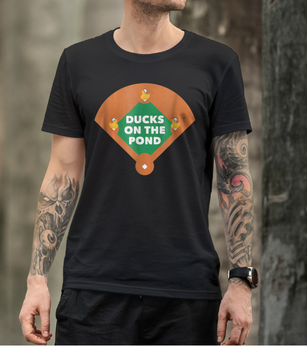 Baseball Humor Ducks On The Pond Phrase With Field T-Shirt