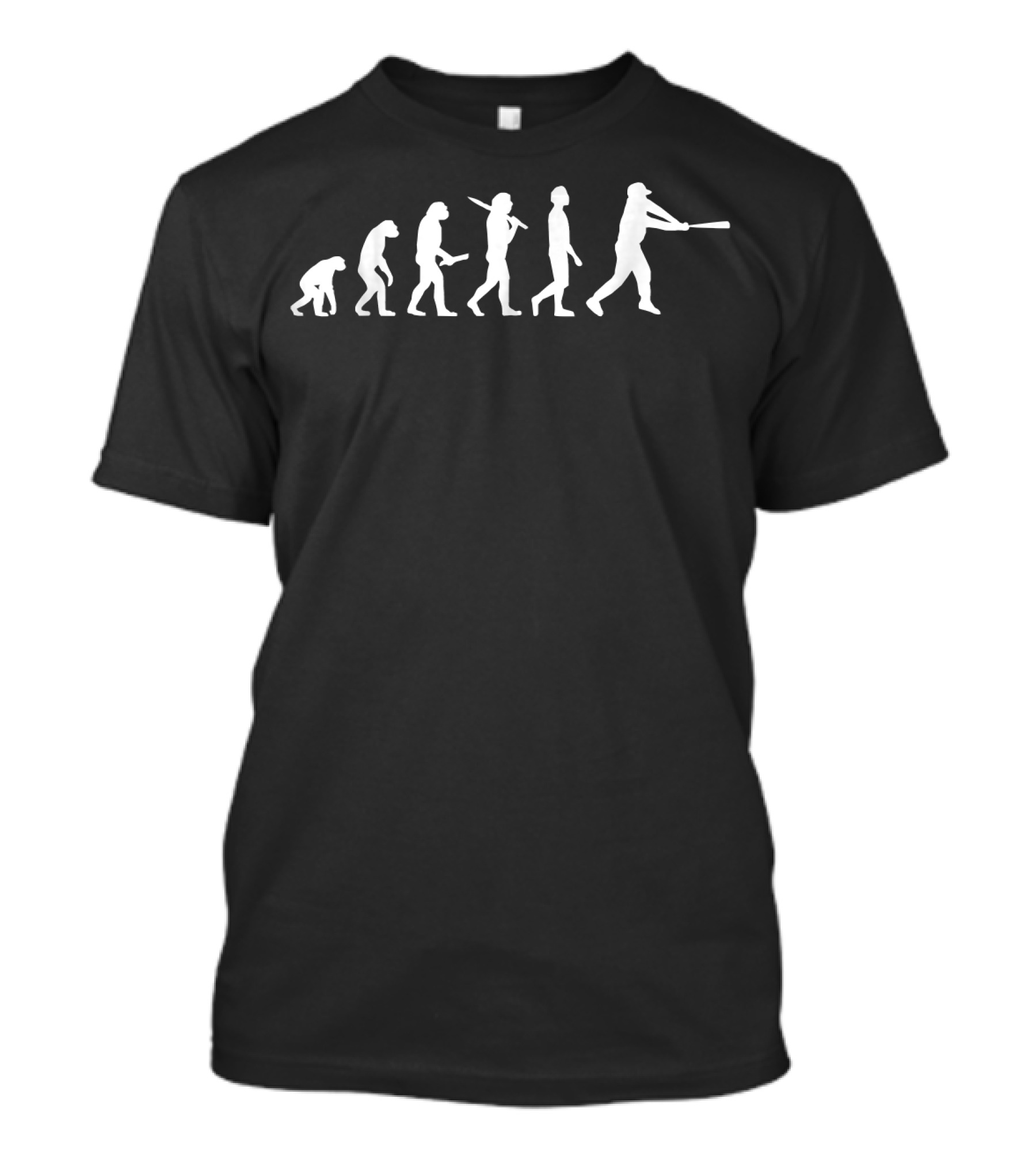 Funny Baseball Evolution Silhouette Progression Of Batting T-Shirt