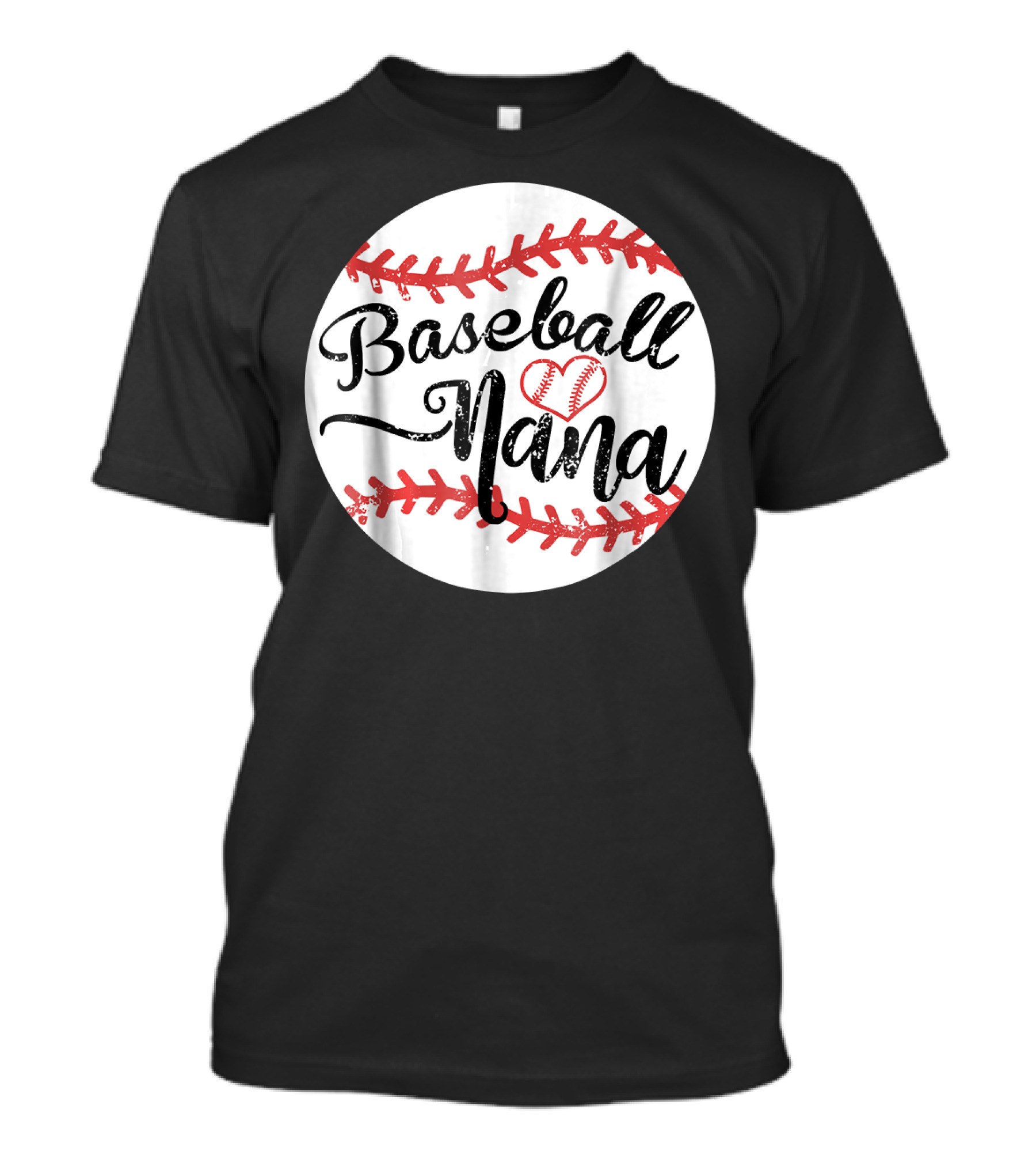 Baseball Nana Heart Stitch Mom T-Shirt