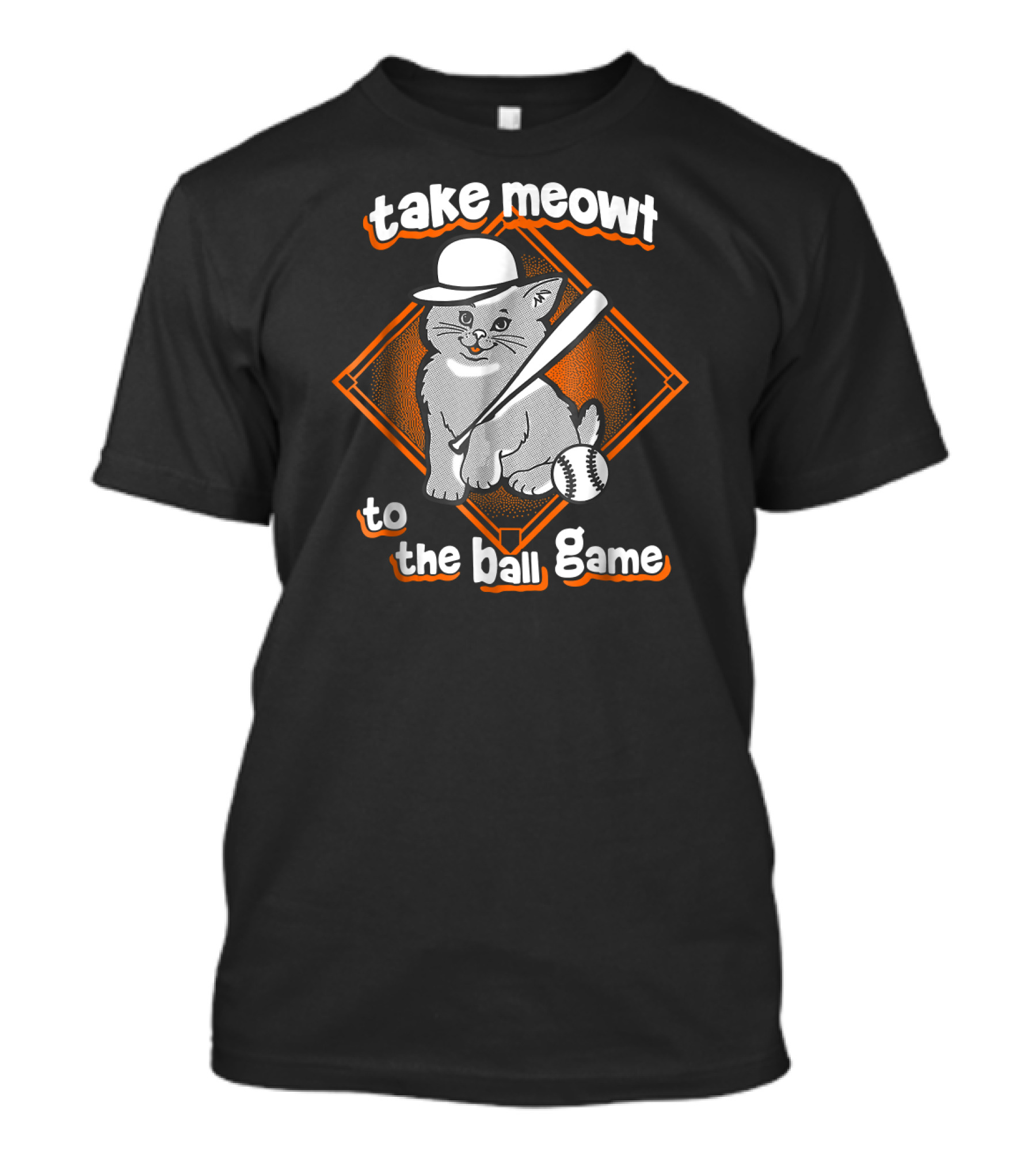 Take Meowt To The Ball Game Funny Cat Baseball T-Shirt