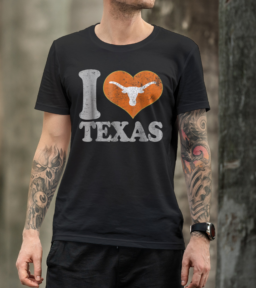 I Love Texas Longhorns Youth Sports T-Shirt