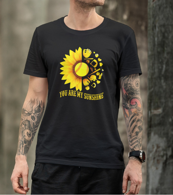 You Are My Sunshine Sunflower Baseball Softball Fan T-Shirt