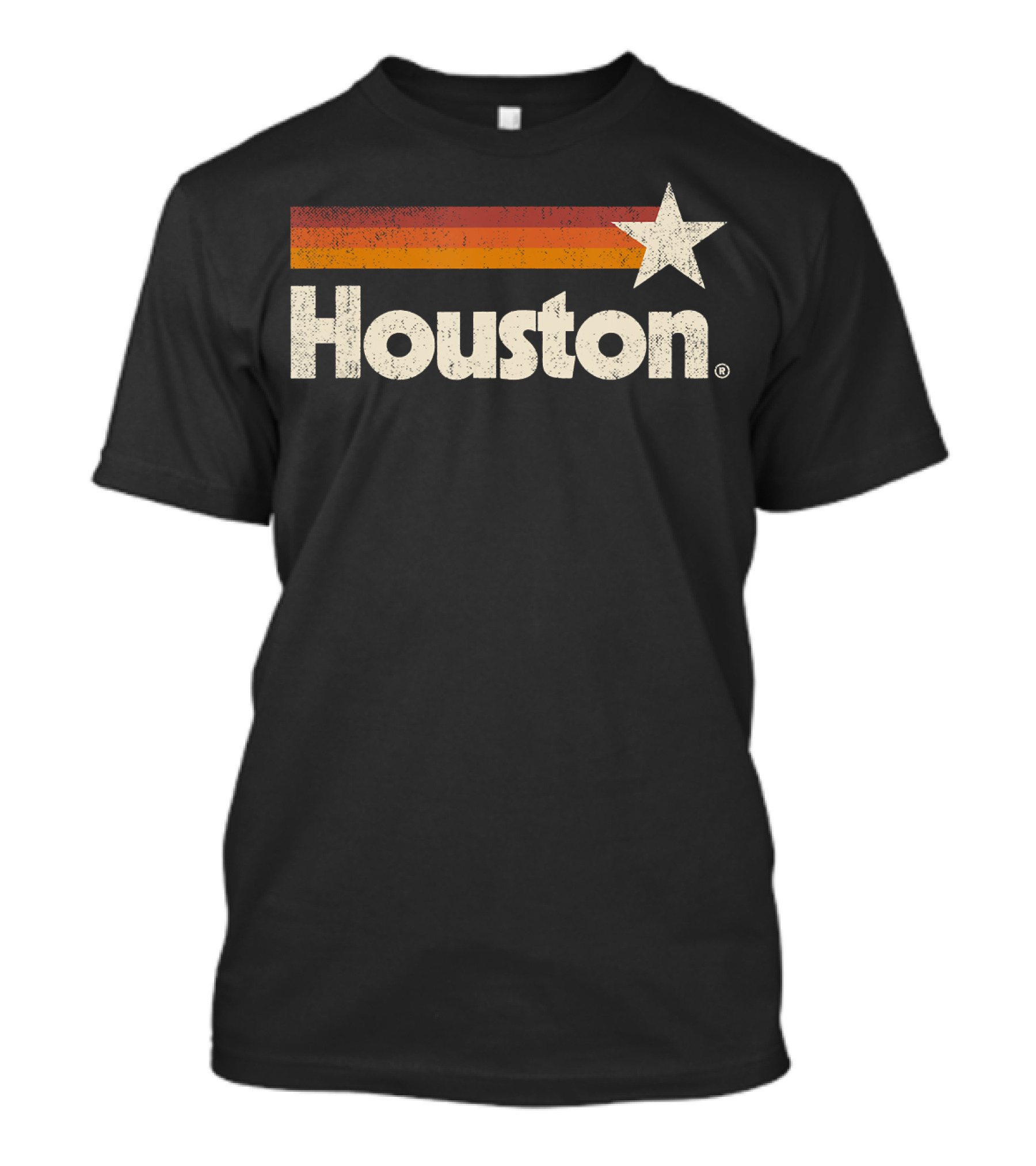 Astros Houston Vintage Logo Star Stripes T-Shirt