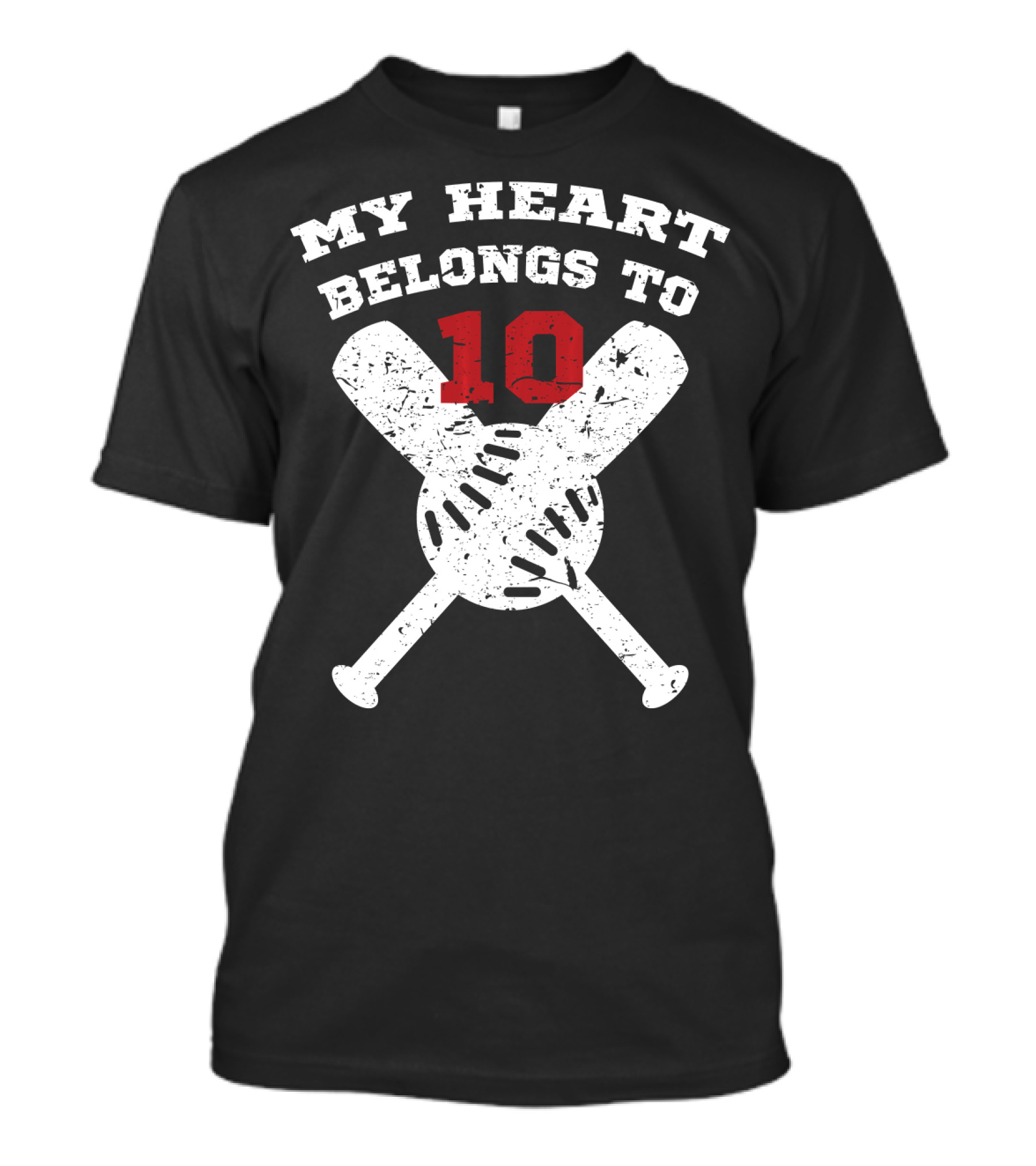 My Heart Belongs To 10 Baseball Bats And Ball T-Shirt