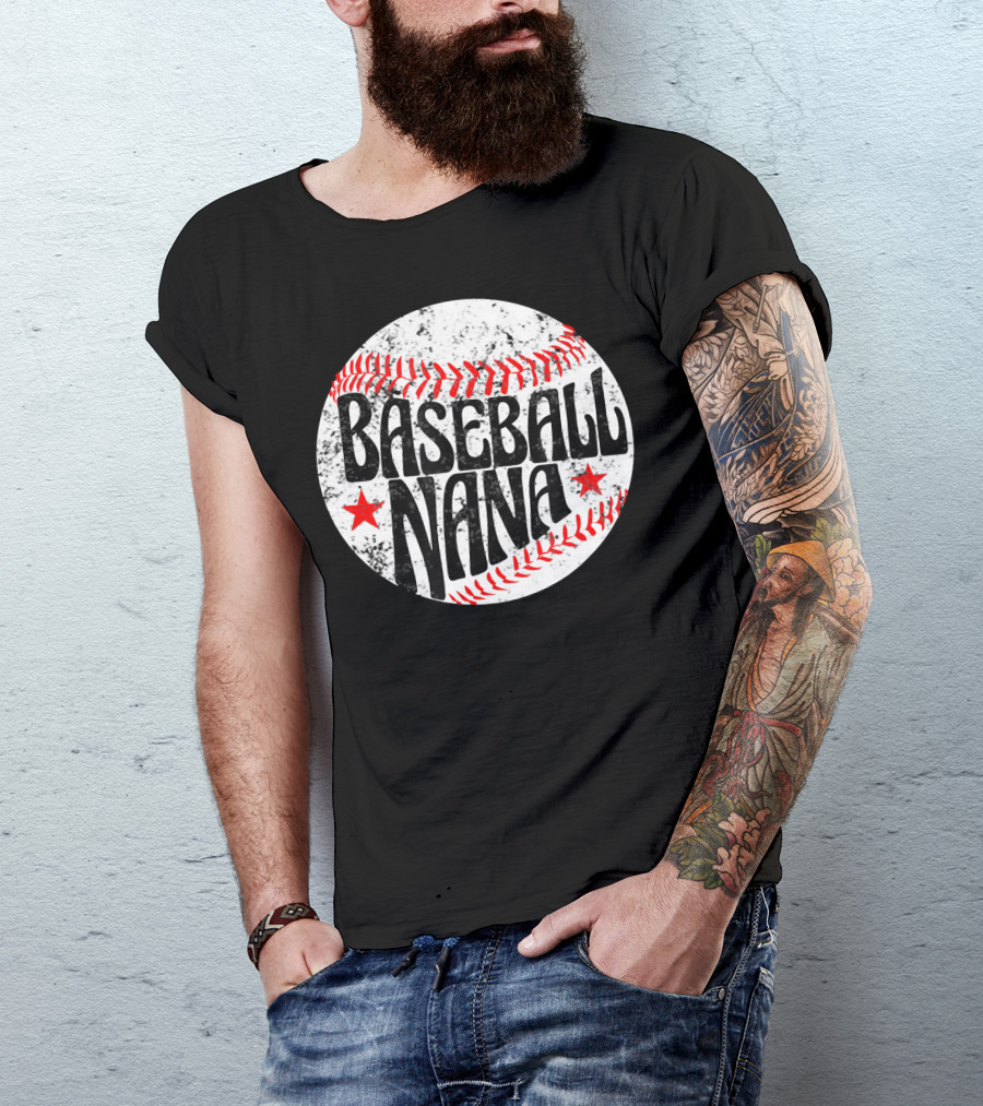 Baseball Nana Proud Grandson Grandma Appreciation T-Shirt