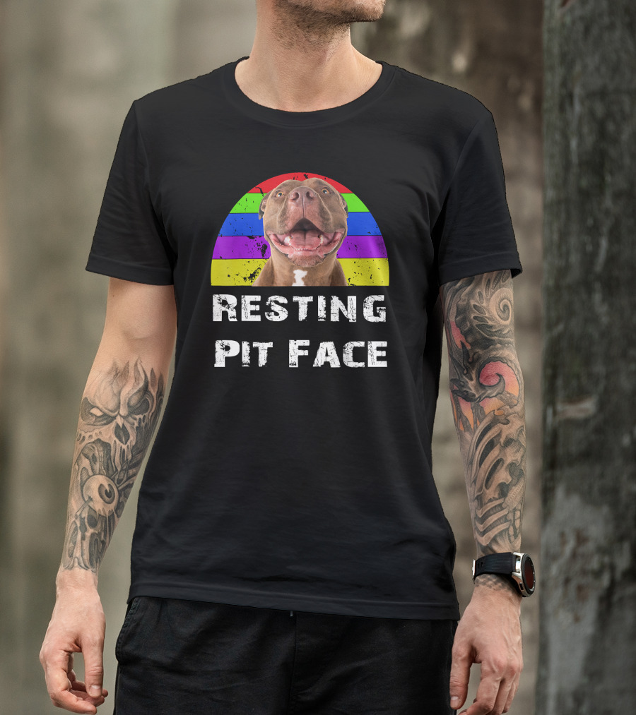 Resting Pit Face Pitbull T-Shirt