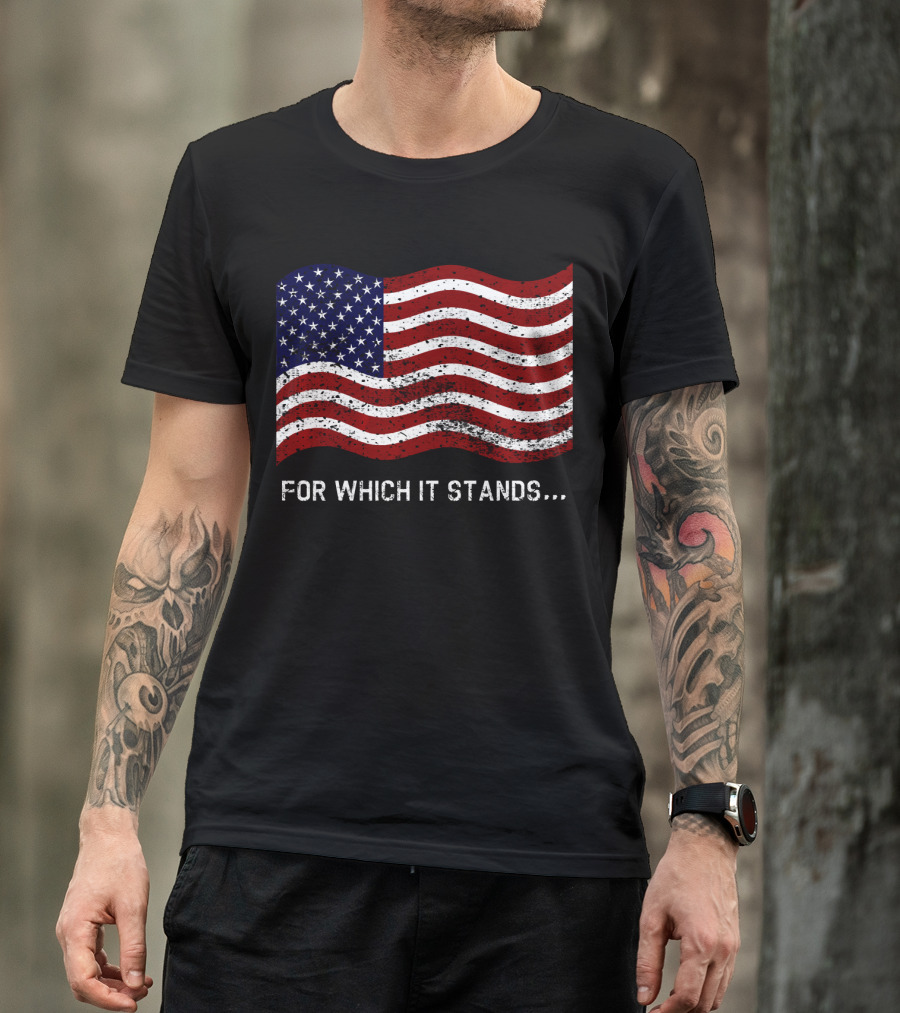 For Which It Stands Impeach Trump Nancy Pel American Flag T-Shirt