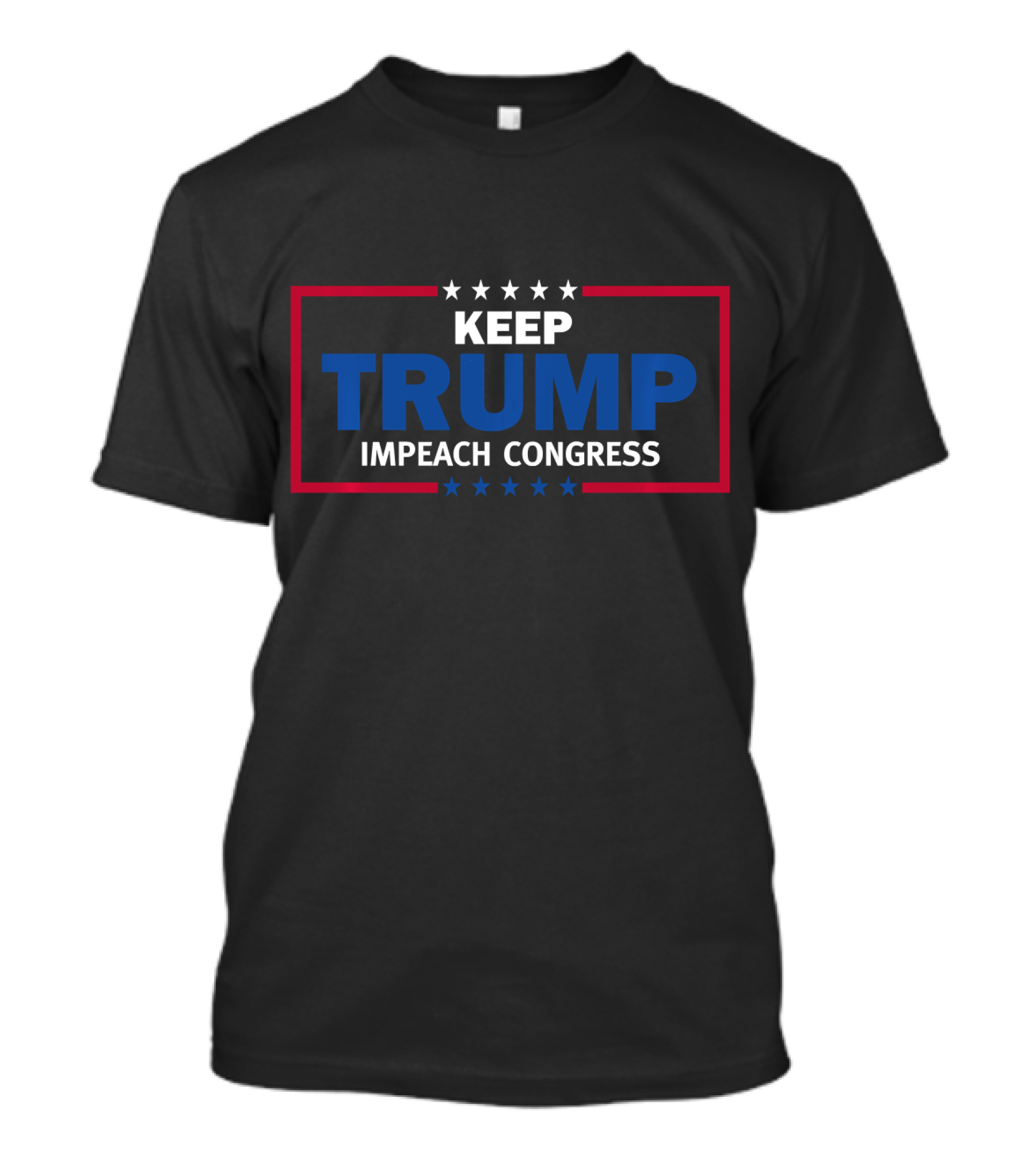 Keep Trump Impeach Congress Stars Red Blue Border T-Shirt