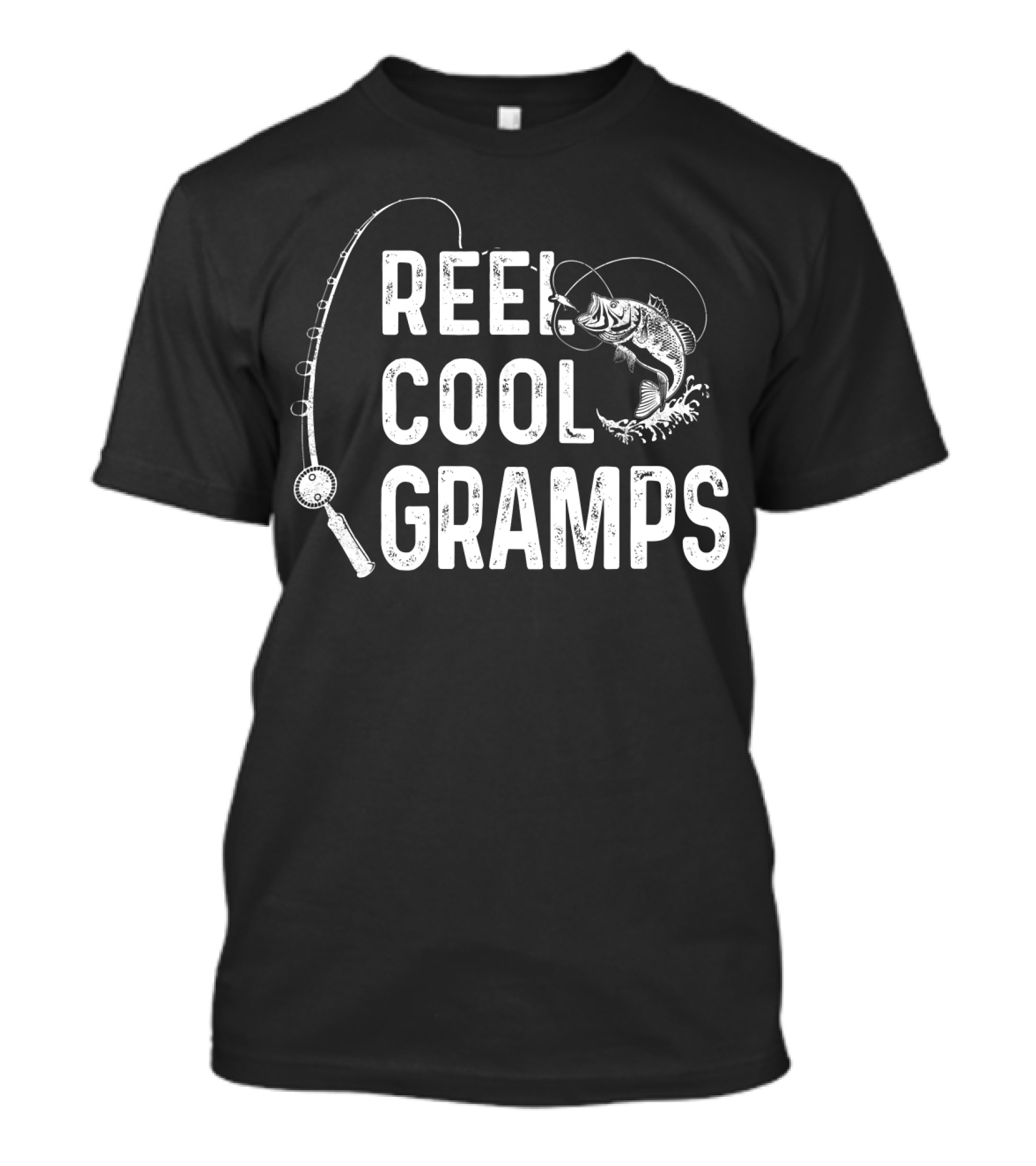 Reel Cool Gramps Fishing Daddy Father's Fisherman Rod Fish T-Shirt