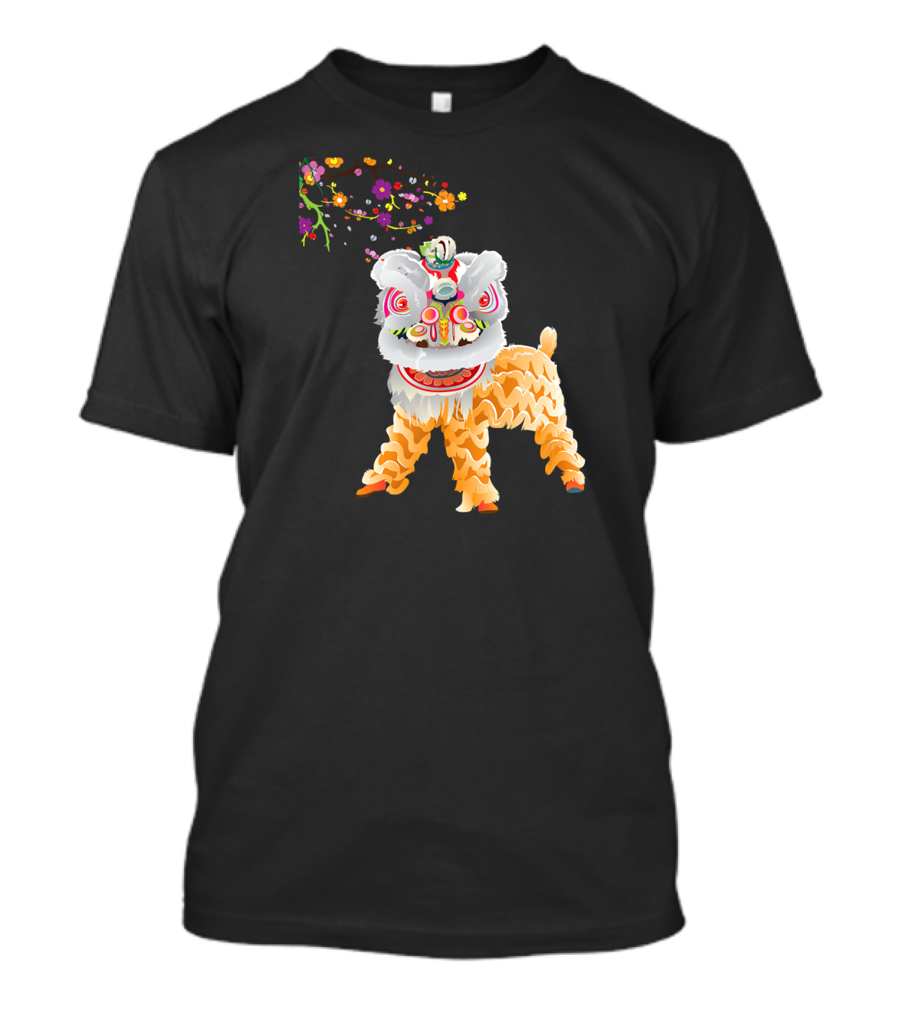 Beautiful Chinese Lion Dance Outfit With Floral Accents Co T-Shirt