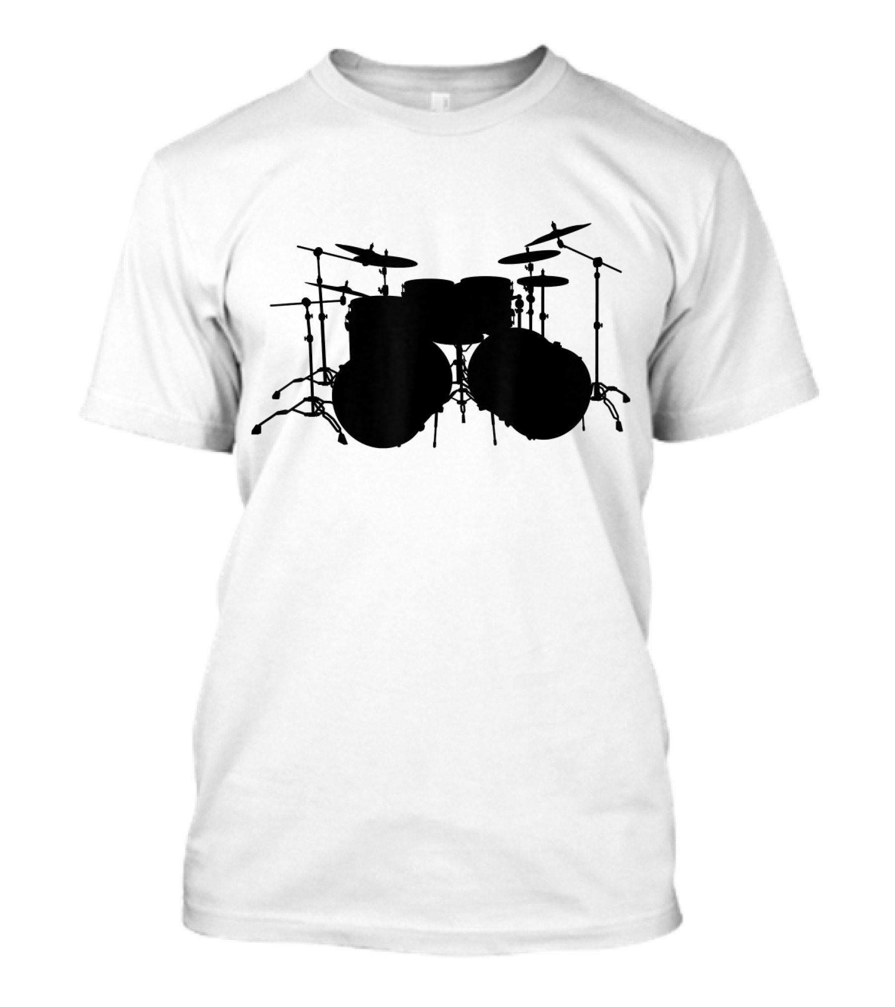 Drum Kit Silhouette Black T-Shirt