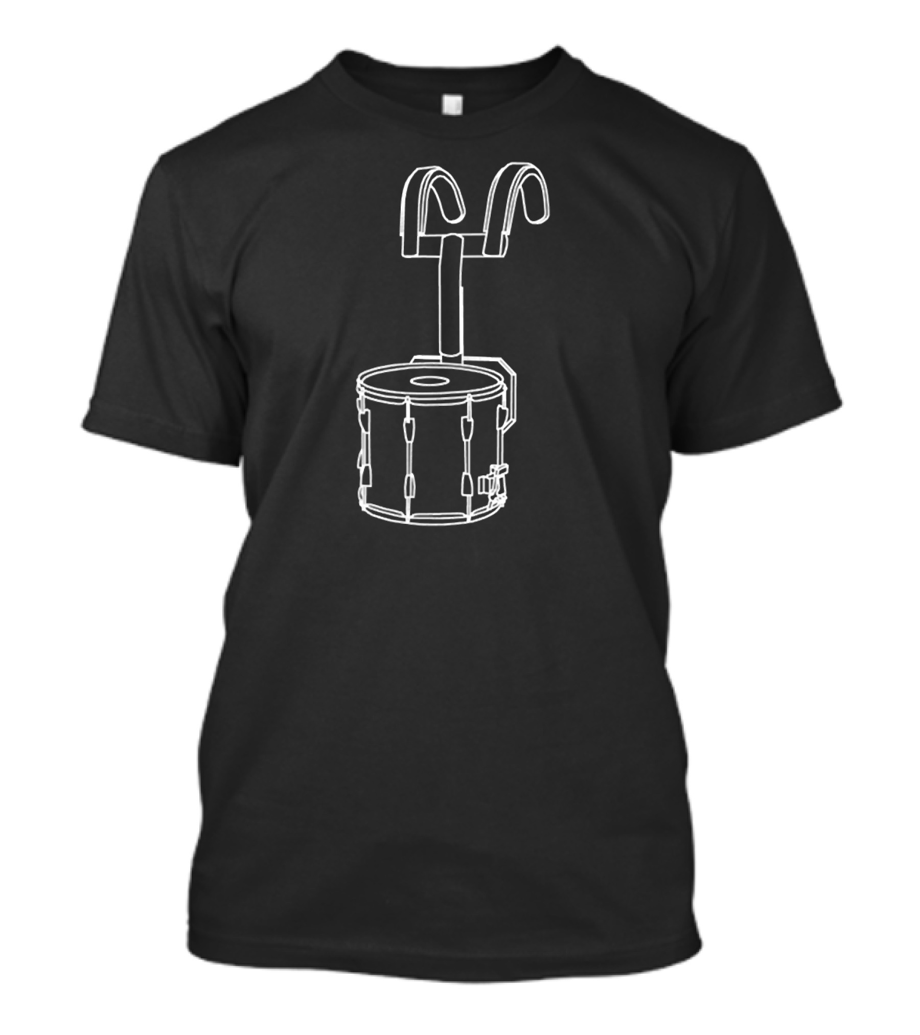 Drum Line Marching Snare Drum Outline Sketch T-Shirt
