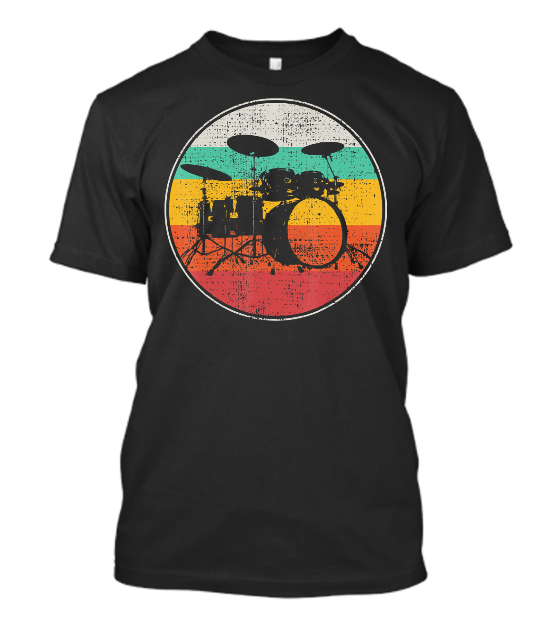 Retro Vintage Drums Drummer Band Drumset Circle T-Shirt