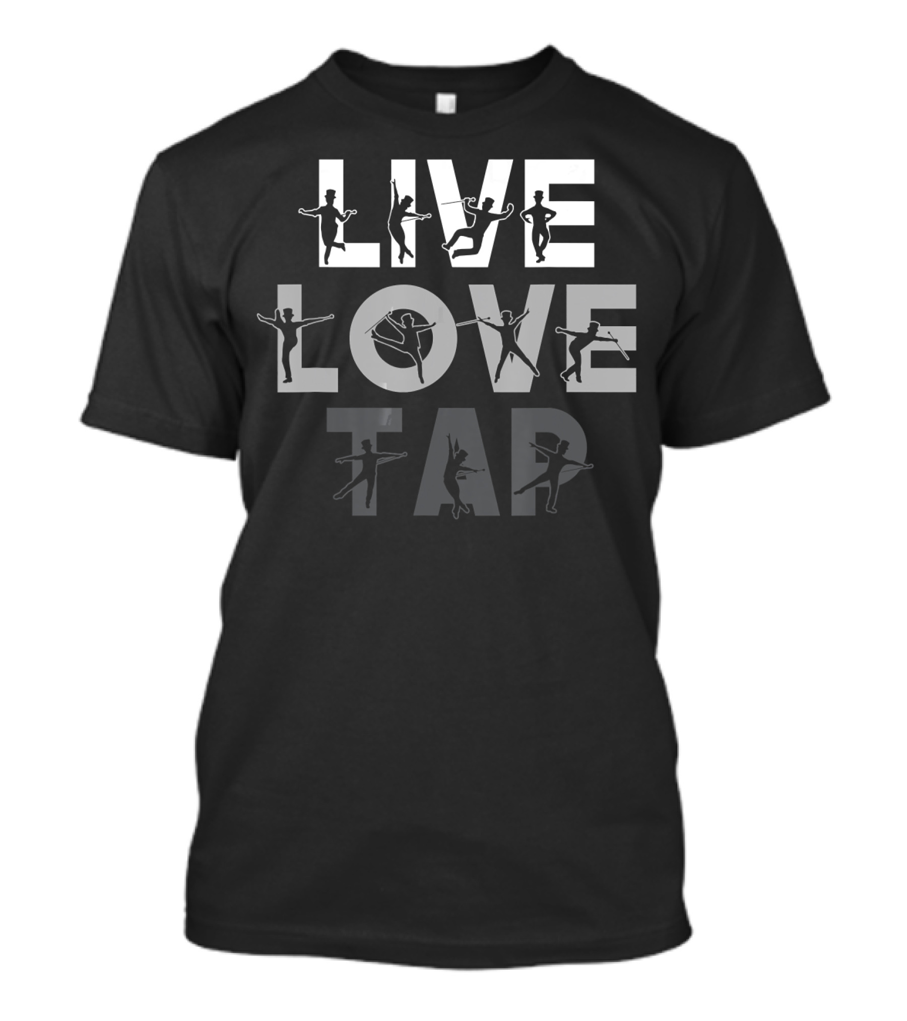 LIVE LOVE TAP Dancing Silhouette Humor T-Shirt