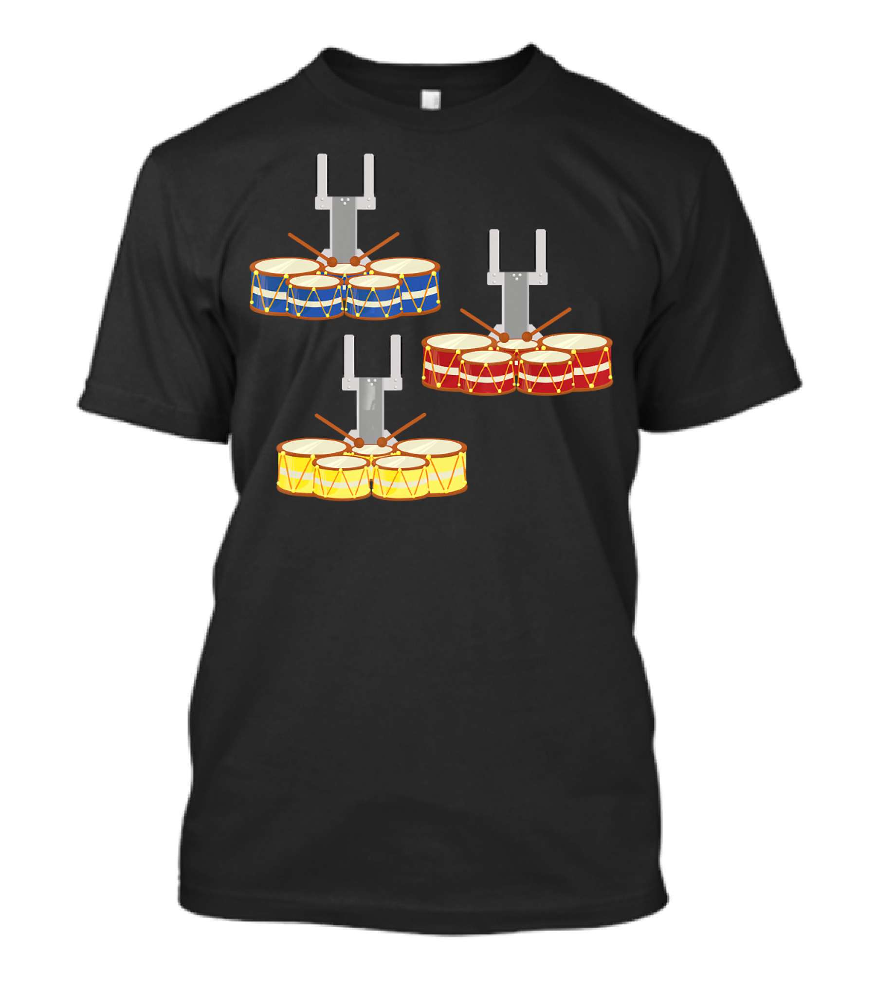 Marching Band Tenor Drum Colorful Percussion Trio T-Shirt