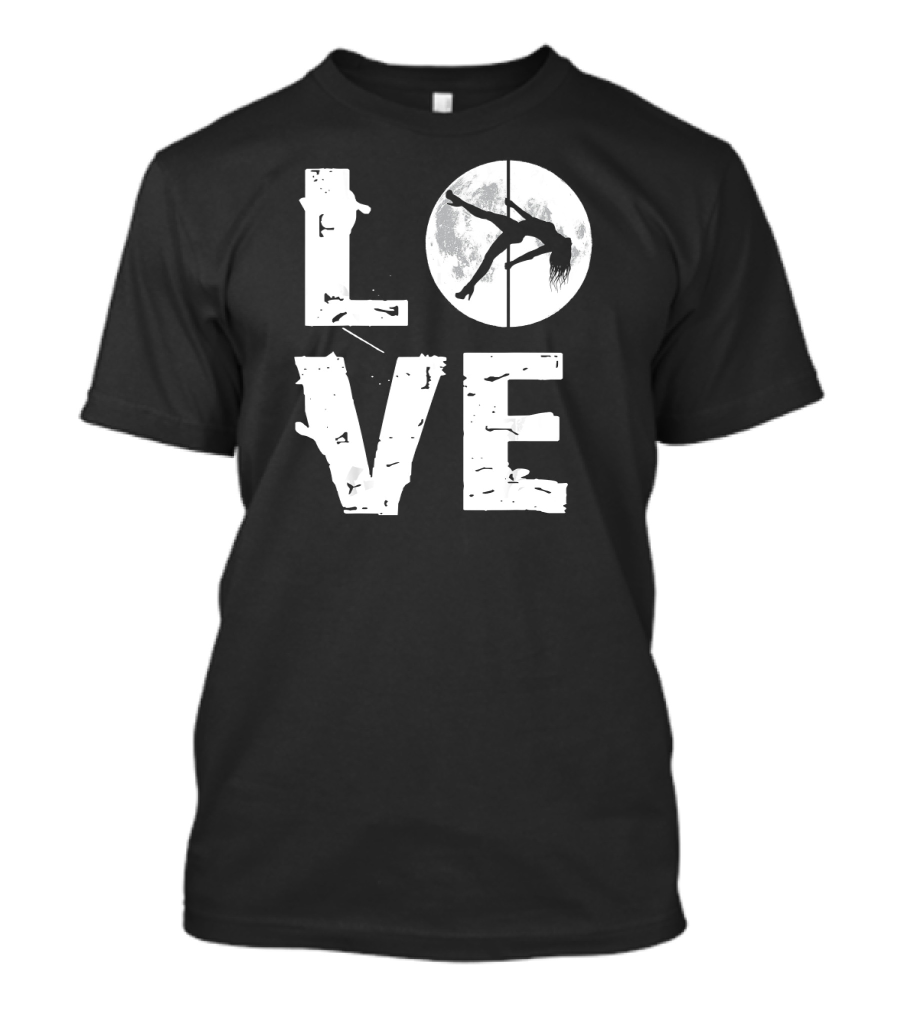 LOVE Pole Dance Moon Silhouette Pole Fit T-Shirt