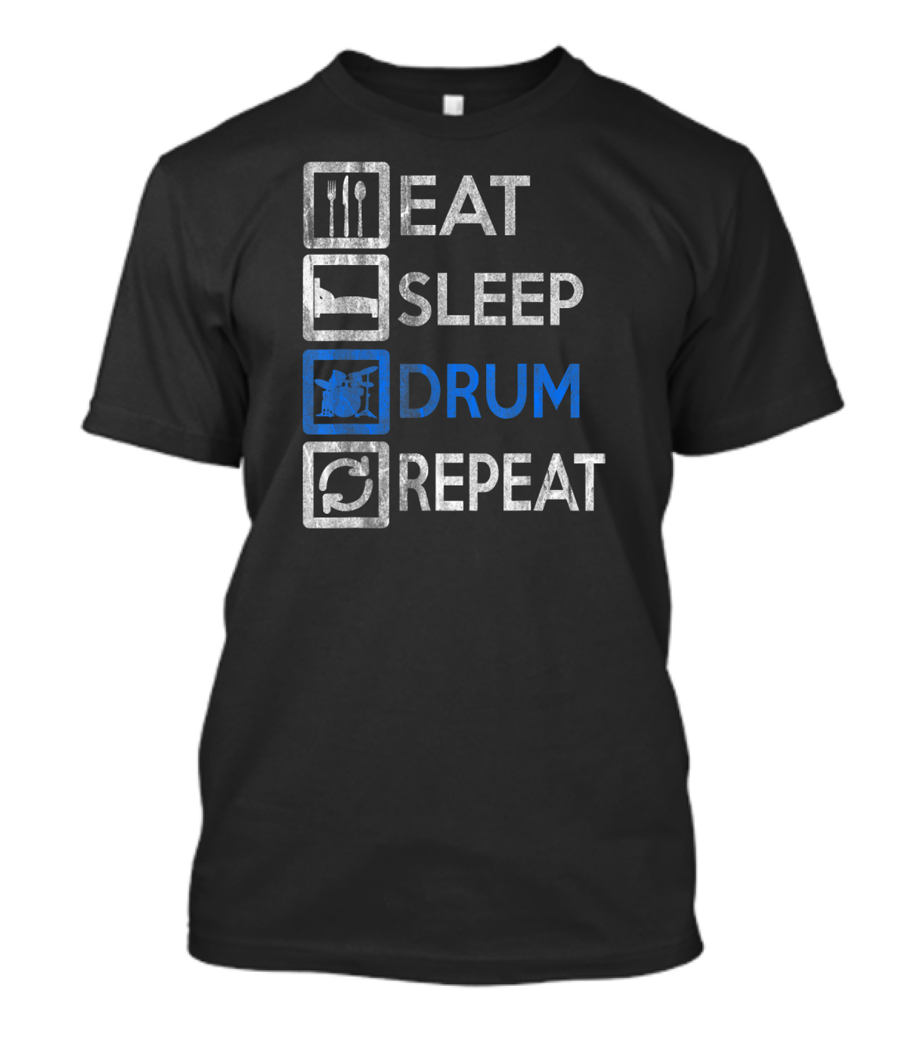 Eat Sleep Drum Repeat Vintage Drummer T-Shirt