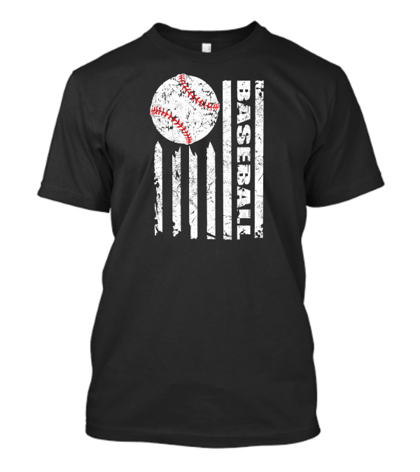 American Flag Baseball USA Flag July 4th Patriot Stripes T-Shirt