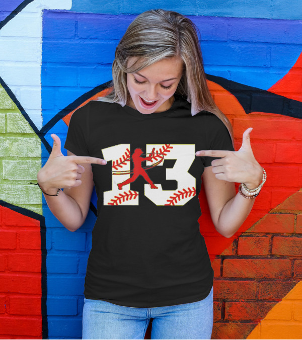 13 Baseball Jersey Silhouette Batter T-Shirt