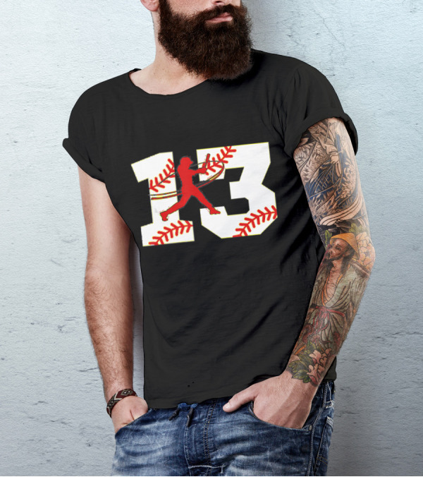 13 Baseball Jersey Silhouette Batter T-Shirt