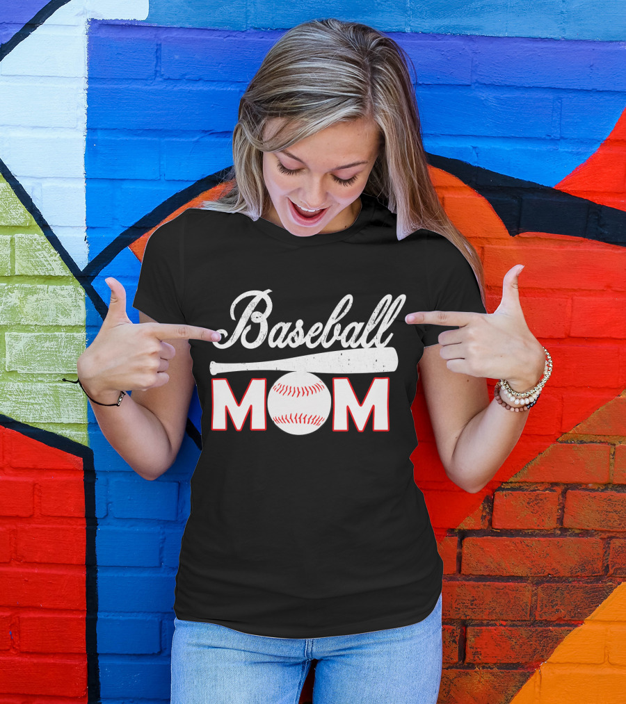 Baseball Mom With Bat And Ball T-Shirt