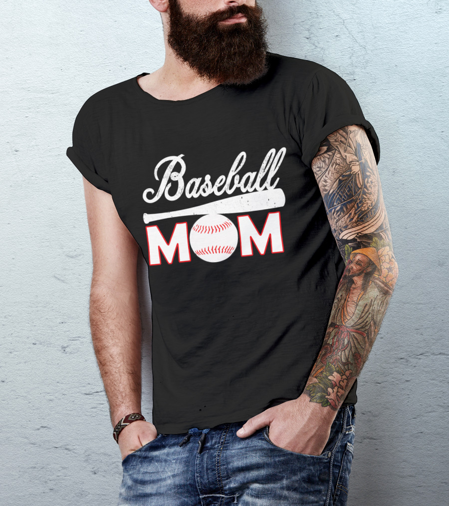 Baseball Mom With Bat And Ball T-Shirt