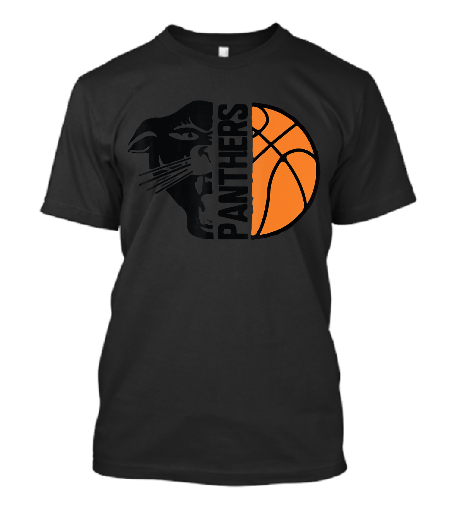 Panthers Basketball Ball Black Cool T-Shirt