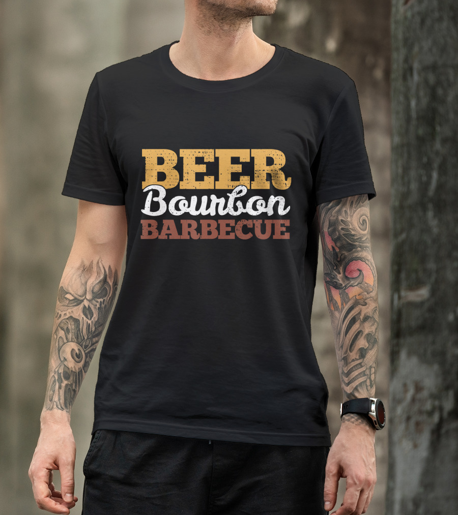 BBB Beer Bourbon Barbecue BBQ Lover Grilling T-Shirt