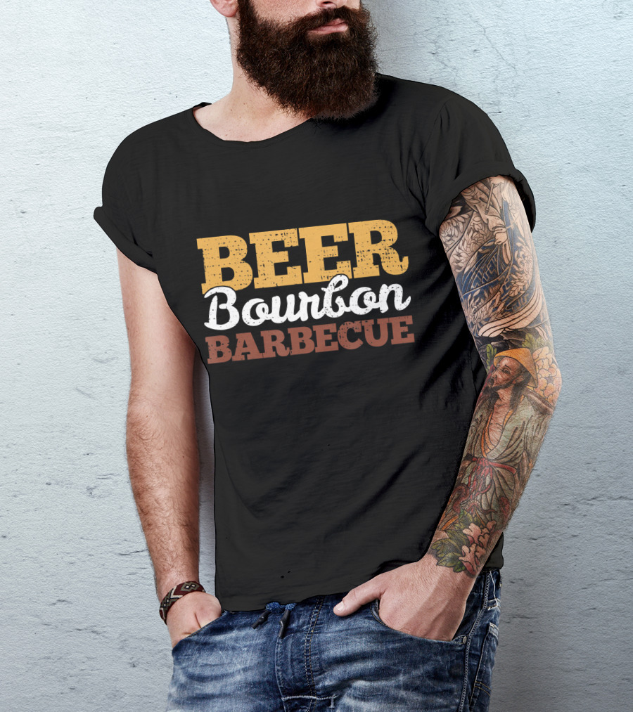 BBB Beer Bourbon Barbecue BBQ Lover Grilling T-Shirt