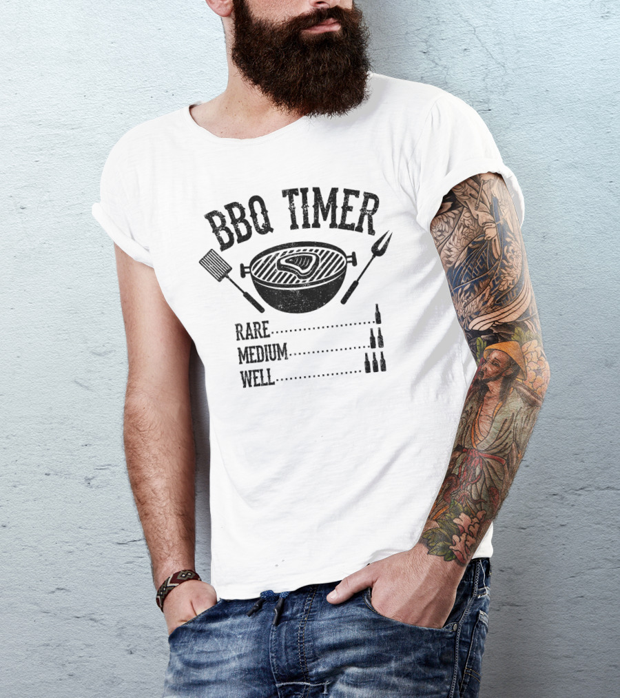 BBQ Timer Barbecue Meat Grilling Chef Rare Medium Well T-Shirt