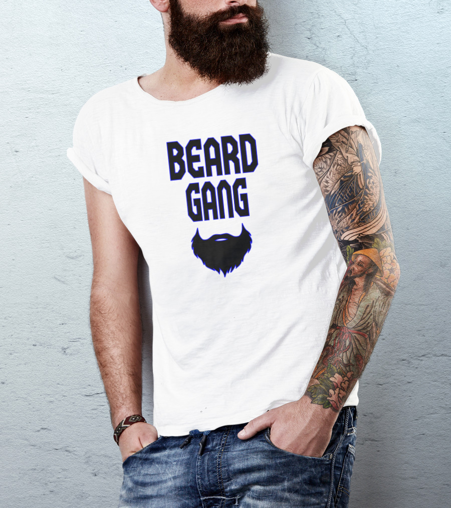 BEARD GANG Blue Outline Beard T-Shirt