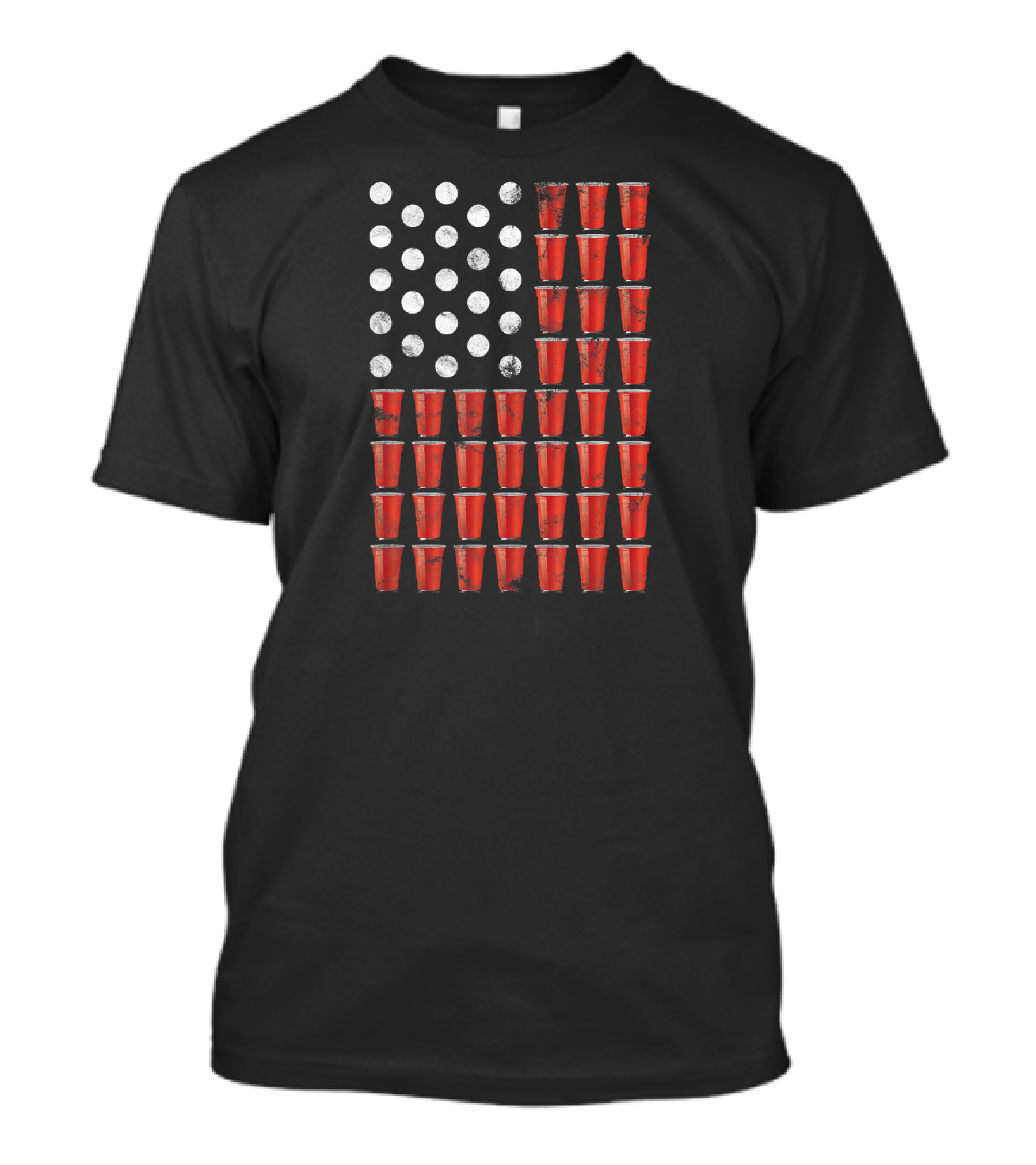 American Flag Beer Pong Patriotic Cups And Balls T-Shirt
