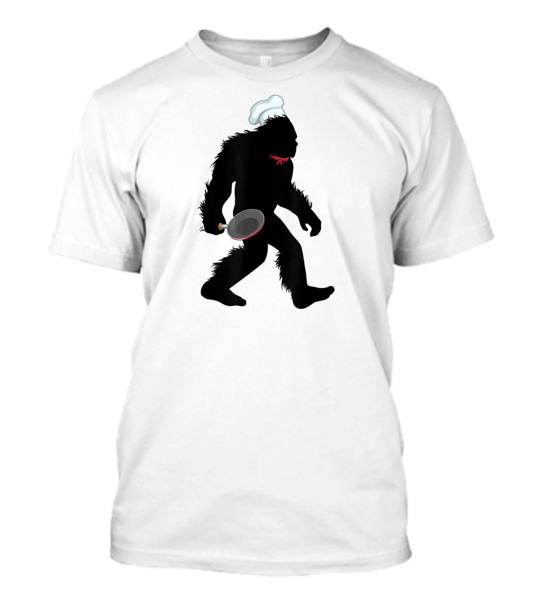 Bigfoot Sasquatch Chef Frying Pan Kitchen T-Shirt