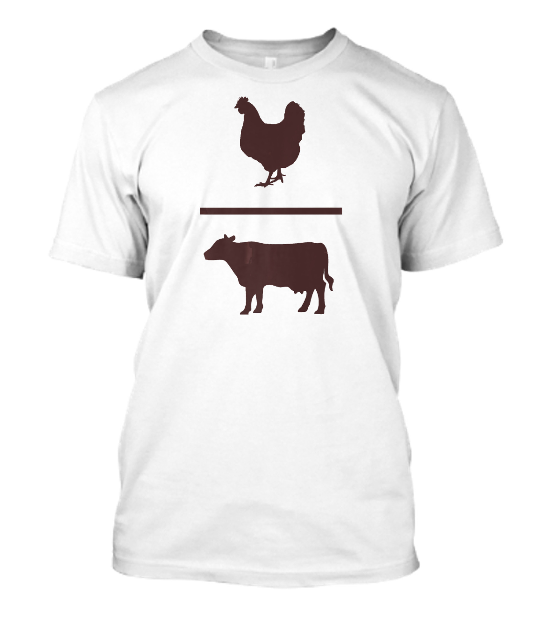 Brown Chicken Brown Cow Silhouette Duo T-Shirt