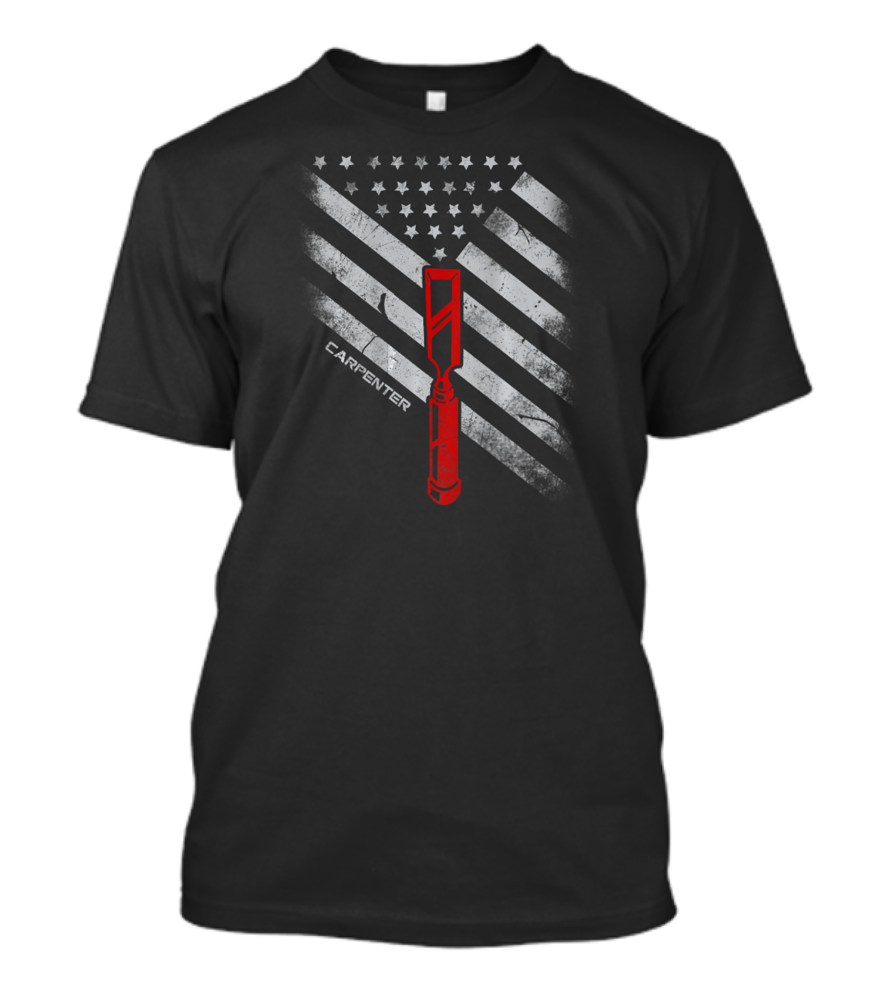 Carpenter Chisel American Flag Vintage USA T-Shirt