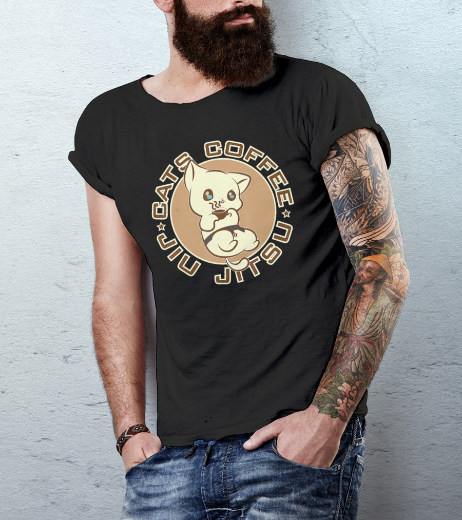 Cats Coffee Jiu Jitsu T-Shirt
