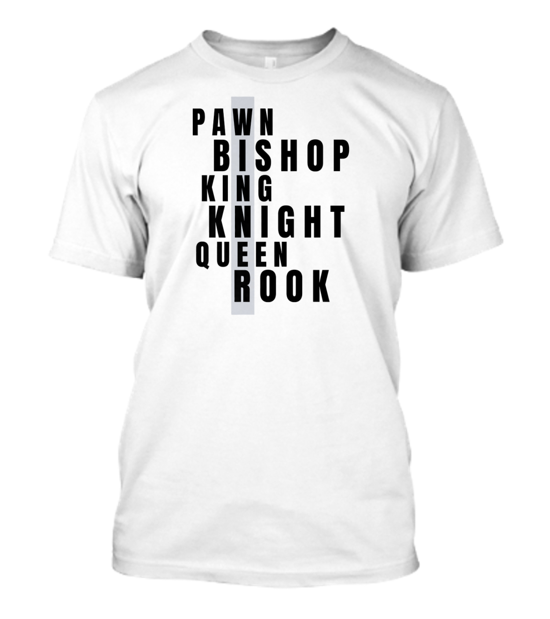 Chess Pawn Bishop King Knight Queen Rook Crossword Winning Board T-Shirt