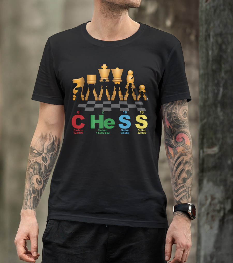 Chess Periodic Table Elements Carbon Helium Sulfur Science T-Shirt