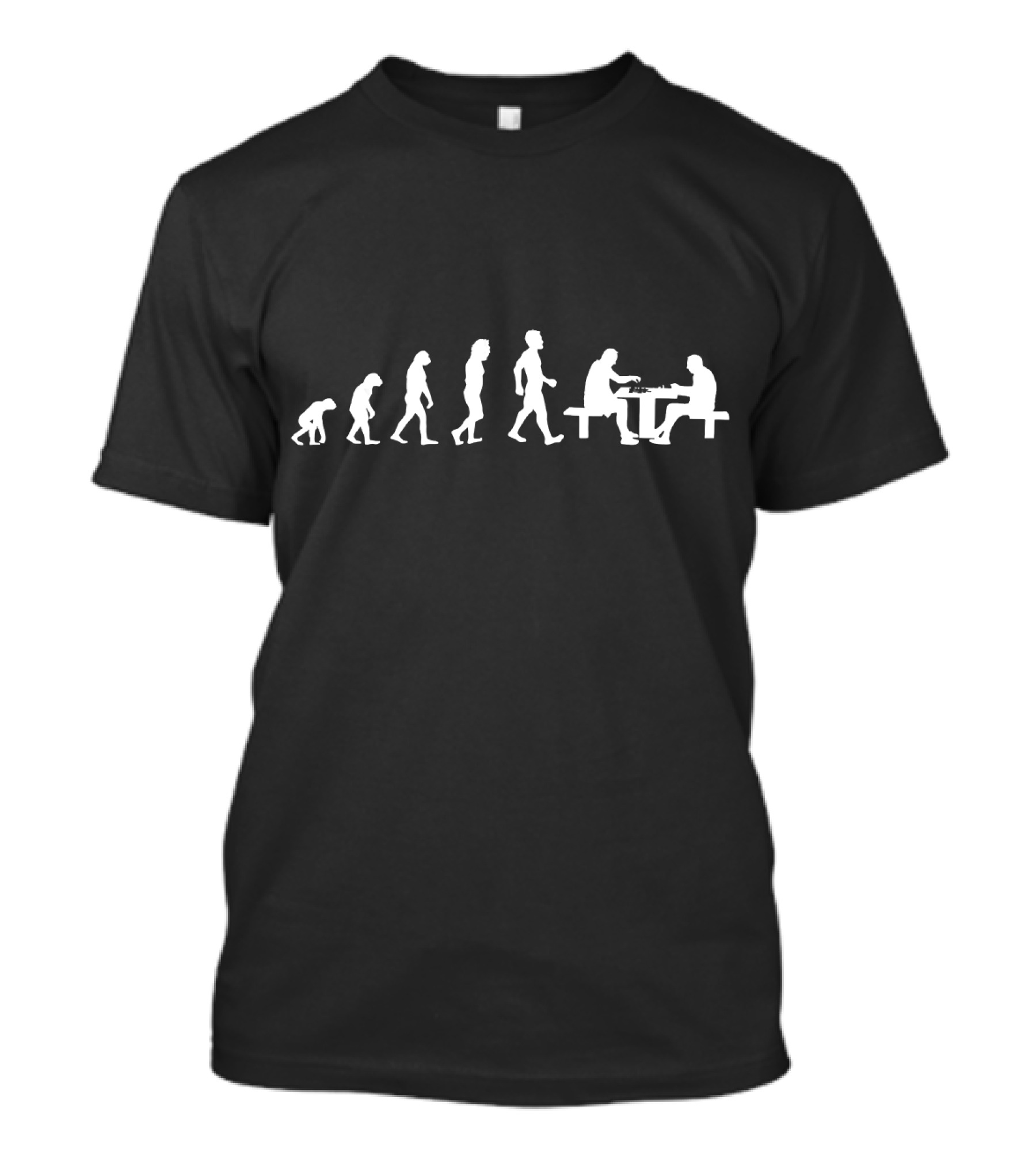 Chess Player Evolution Iconic Silhouette Chess Board T-Shirt