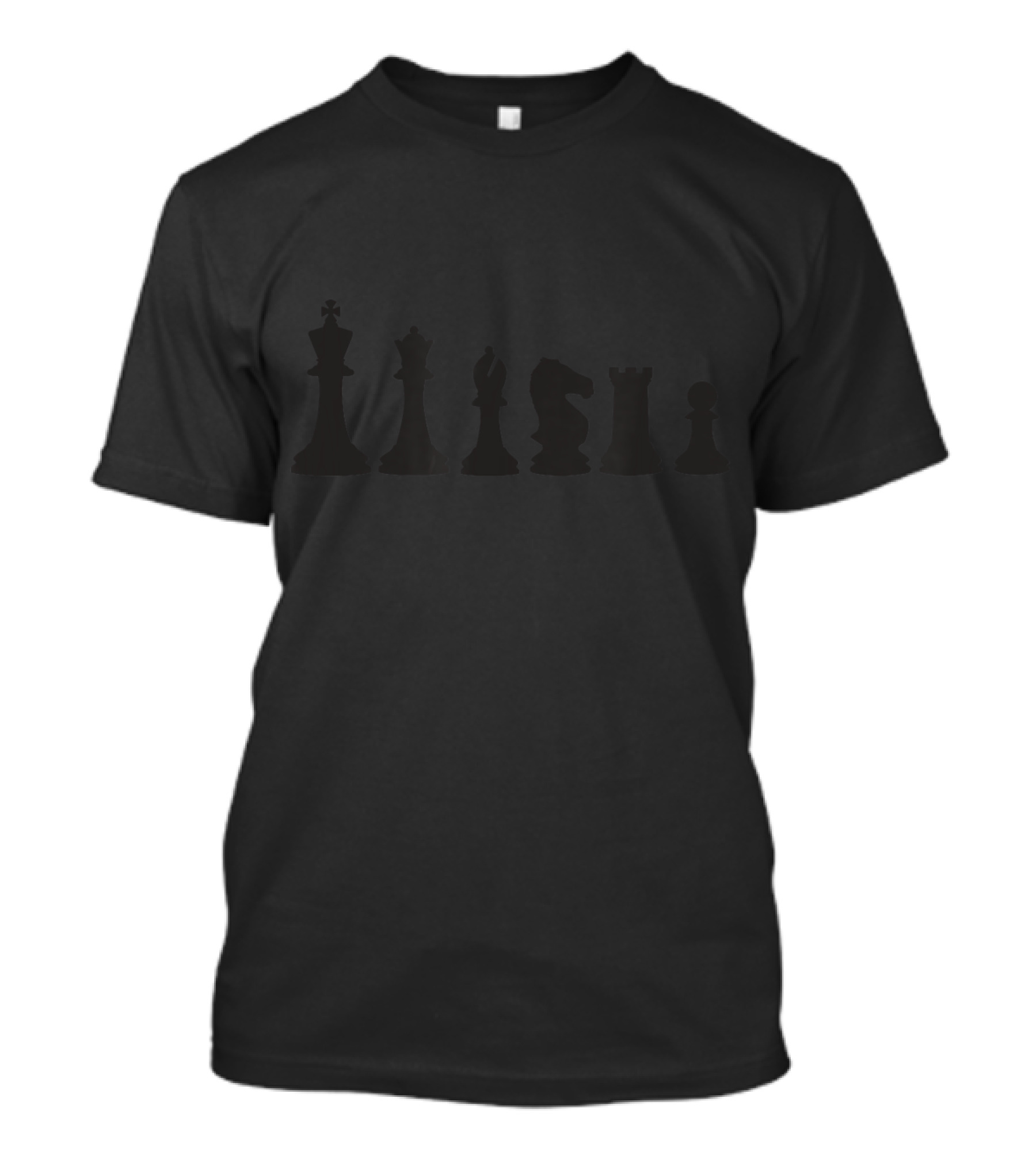 Chess Set Black Pieces Chess Club Strategy Kings Queens Knights Rooks Pawns T-Shirt