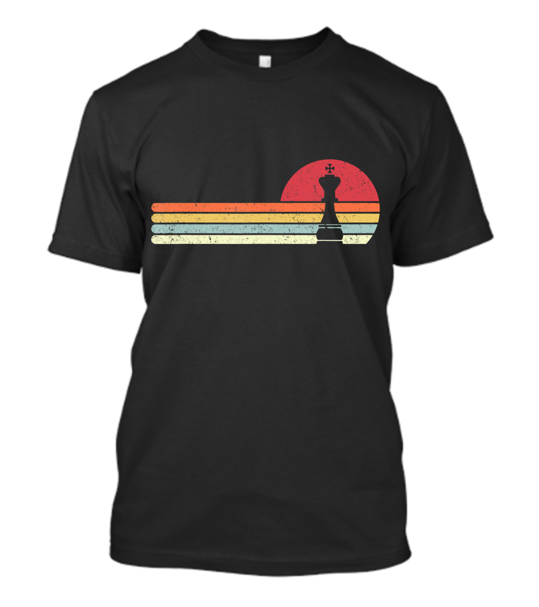 Chess Retro King Silhouette Vintage Sunset T-Shirt